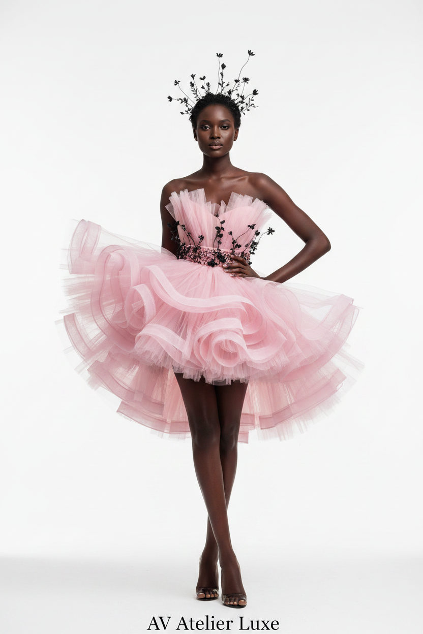 Modèle femme noire portant la jupe AV Atelier Luxe