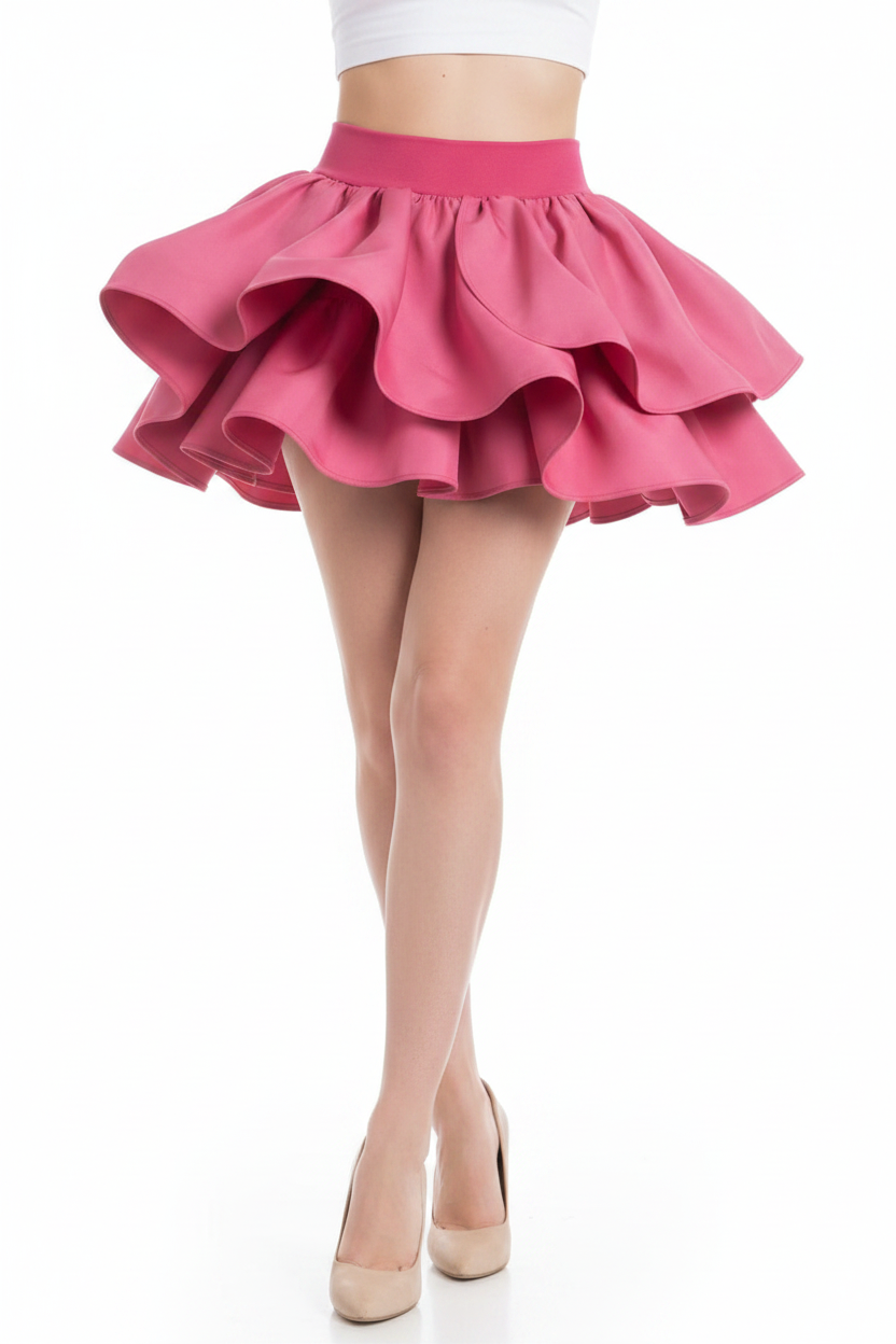 Modèle portant la jupe du croquis